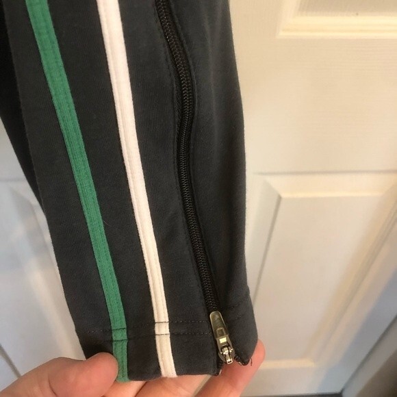 NIKE FIT DRY Gray Green White Stripe Track Pants Sweatpants Large Stretch - Picture 2 of 11
